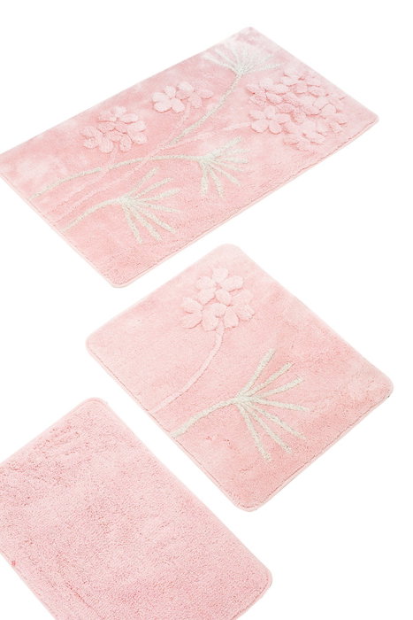 Mijölnir Orkide - Powder Juego de alfombras de baño de 3 piezas Mijölnir Orkide - Powder Juego de alfombras de baño de 3 piezas